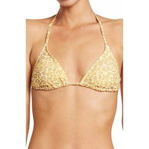 KENDALL & KYLIE Mesh String Triangle Bikini Top Leopard Cheetah Size L